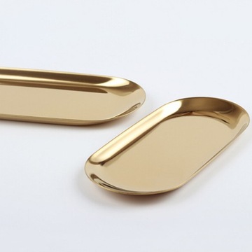 ЗОЛОТАЯ ОВАЛЬНАЯ РЫБНАЯ ТАРЕЛКА