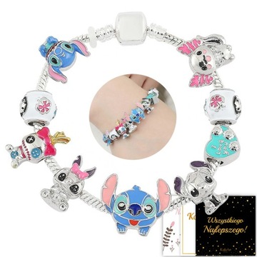 BRANSOLETKA CHARMS LILO I STICH DISNEY BFF STITCH BIŻUTERIA Z ZAWIESZKAMI