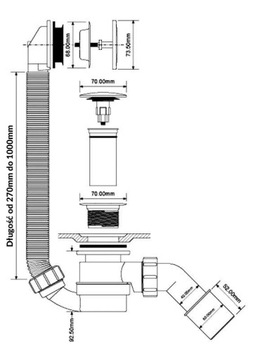 Сифон для ванны HC2600CLMB, черный