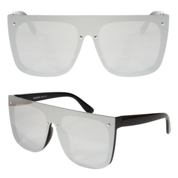 OKULARY DUŻE PROSTE Glam Oversize UV400 LUSTRZANKI