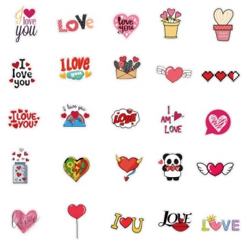 WLEPY NAKLEJKI NA TELEFON TABLET MIX LOVE 50szt
