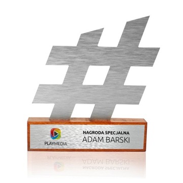 Nagroda firmowa prezent Hashtag # z tabliczką