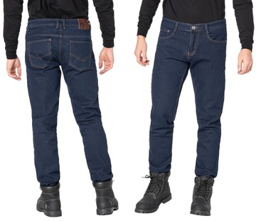 Ciepłe Spodnie Jeans Męskie Ocieplane 081 108cm/30