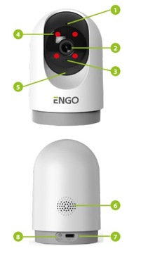 ENGO ИНТЕРНЕТ WI-FI КАМЕРА ПОВОРОТНАЯ НА 360° 2,4 ГГц 4 Мп ECAM