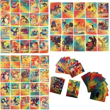 KOLOROWE KARTY POKEMON RAINBOW ZESTAW 55SZT VMAXGX