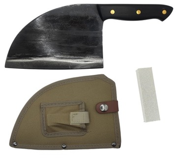 Tasak serbski, szefa kuchni plus etui i osełka 30cm