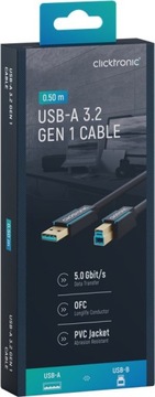 USB A/B 3.0 5 Гб SuperSpeed ​​Кабель 0,5 м