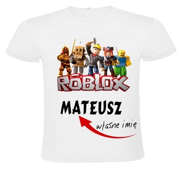 DZIECIĘCA KOSZULKA NA PREZENT Z NADRUKIEM ROBLOX + Imię 7/8L