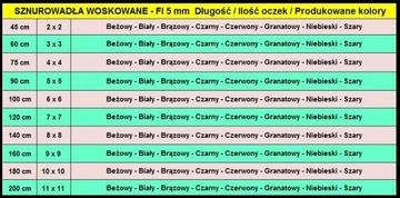 G15-97 BIAŁE 5 mm 0,5 WOSKOWANE SZNUROWADŁA 90 CM