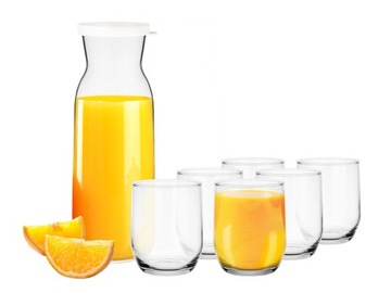 Komplet karafka 1 l + 6 szklanek 300 ml szklanki szklanka zestaw