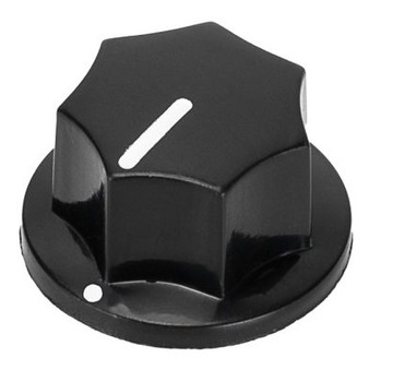 Gałka classic czarna, push-on (oś 6mm)