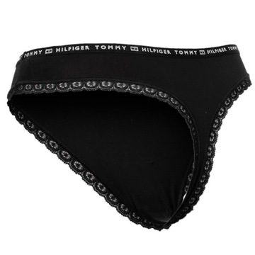 TOMMY HILFIGER DAMSKIE STRINGI THONG 3P BLACK r.XS