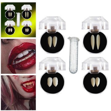 4 пары зубных протезов Zombie Fangs Fangs Prom White