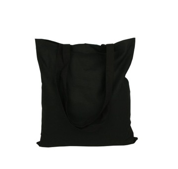 TORBA BAWEŁNIANA 38x42 cm CZARNA NA RAMIĘ 140g
