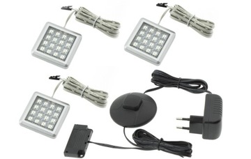 OŚWIETLENIE LED DO WNĘKI 3x SQUERE KOLOR NIEBIESKI