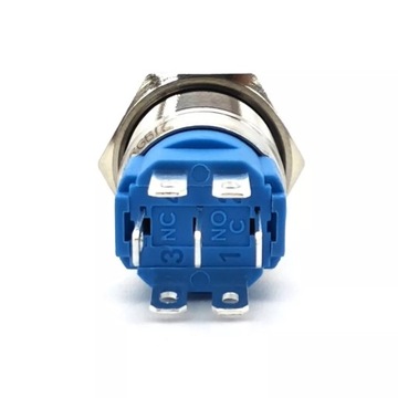 Переключатель вкл/выкл, кнопка-кнопка со светодиодом 18 мм 3 цвета в 1 хром