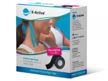17 M x 5 CM taśmy K-ACTIVE tape oryginalne CZARNY