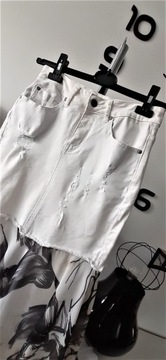 Długa spódnica maxi jeans, dżinsowa r 36/S