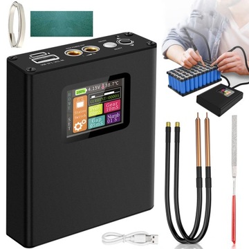 ZGRZEWARKA PUNKTOWA LCD DO BATERII 18650 + 2M ARKUSZE NIKLU PRZENOŚNY