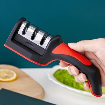 ТОЧИЛКА ДЛЯ ЗАТОЧКИ КУХОННЫХ НОЖЕЙ ТРЕХФАЗНАЯ РУЧНАЯ ЗАТОЧКА 3в1