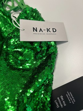 NA-KD SEQUIN DETAIL DEEP BACK Sukienka koktajlowa r.36