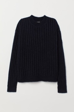 H&M HM Sweter z domieszką wełny damski ze stójką modny stylowy miękki 38 M