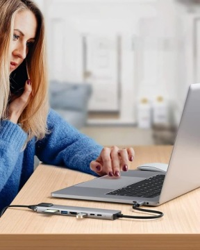 Концентратор USB-C 8 в 1 к адаптеру HDMI Macbook для ноутбука