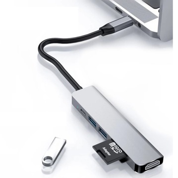 Адаптер HUB 6in1 USB-C HDMI 4K SD Macbook Pro / Air