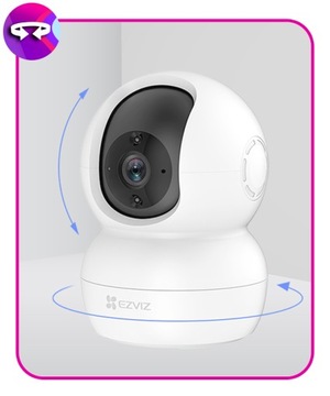 Поворотно-поворотная камера Комнатная IP-камера EZVIZ TY2 Просмотр на телефоне в Full HD