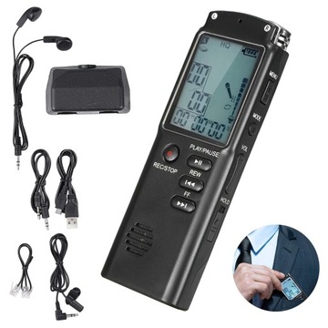 Dyktafon Podsłuch 16G Odtwarzacz MP3 + SŁUCHAWKI ZESTAW