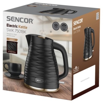 Электрочайник SENCOR SWK 7501BK черный с золотом