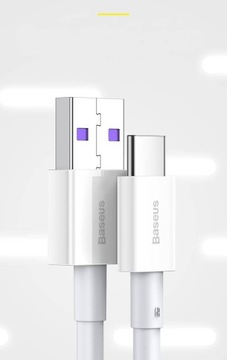 Kabel USB typ-C USB-C type-C 6A długi przewód 2m Szybkie ładowanie QC 3.0