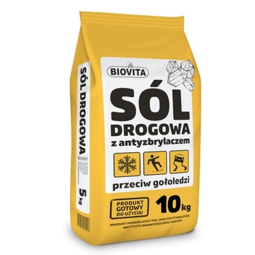 Sól drogowa przeciw gołoledzi 10kg na chodniki podjazdy ulice Biovita