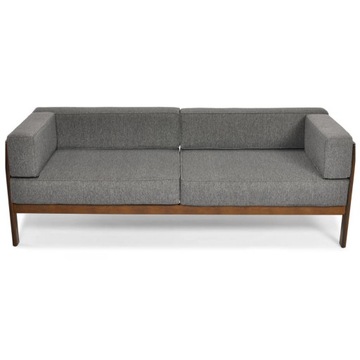 Современный деревянный садовый диван с подушками темно-коричневый графит EDEN