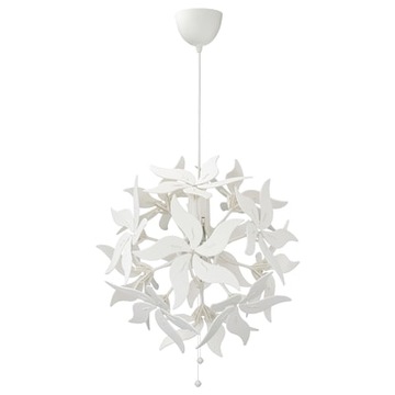 LAMPA WISZĄCA KWIAT BIAŁY REGULOWANA WIELKOŚĆ 43cm