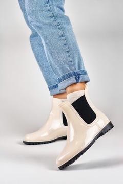 Klasyczne beżowe kalosze damskie r.38