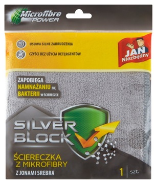 JAN NIEZBĘDNY SILVER BLOCK ŚCIERECZKA Z MIKROFIBRY Z JONAMI SREBRA 1szt.