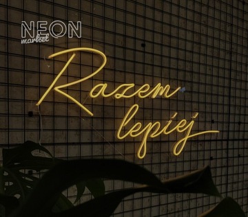 Razem Lepiej napis LEDOWY LED Neon LEDON