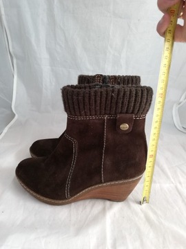 Buty botki zamszowe Clarks UK 4 r. 37 ,wkł 24 cm