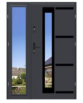 DRZWI ZEWNĘTRZNE DWUSKRZYDŁOWE PREMIUM A BLACK DAX 140