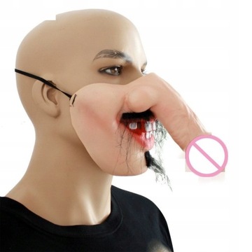 забавная маска на пенис с усами