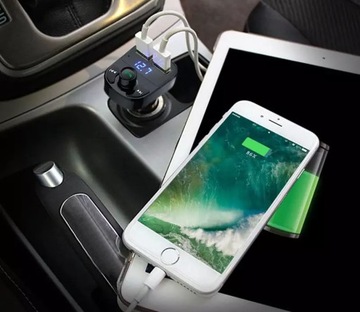 FM-передатчик, зарядное устройство Bluetooth MP3, 2 порта USB