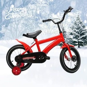 14-дюймовый красный велосипед для мальчиков и девочек с тренировочными колесами