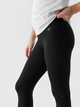 Legginsy Dziewczęce Spodnie 4F Basic dzianinowe czarne 4FJWSS24TTIGF130 164