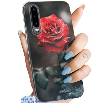 ETUI DO HUAWEI P30 WZORY RÓŻA Z RÓŻĄ ROSE OBUDOWA POKROWIEC CASE