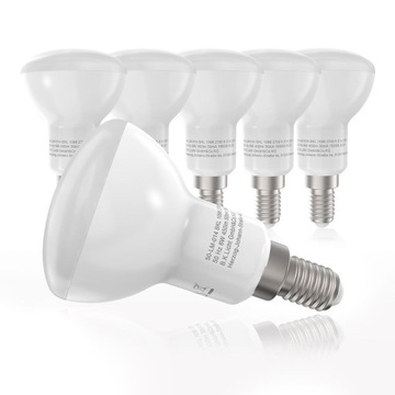 5x żarówka E14 LED 6W / 450 lumenów / barwa ciepła 2700K