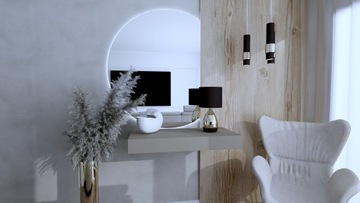 КРУГЛОЕ СВЕТОДИОДНОЕ ЗЕРКАЛО С ПОЛУКРУГЛОЙ ВЫРЕЗКОЙ 130 см