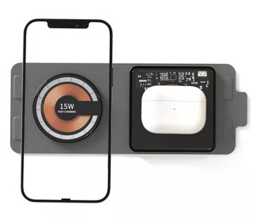 БЫСТРОЕ БЕСПРОВОДНОЕ МАГНИТНОЕ ЗАРЯДНОЕ УСТРОЙСТВО 2в1 30ВТ