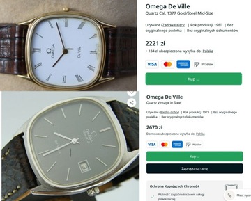 Zegarek Omega De Ville Data pozłacany Gold/Steel Vintage Box