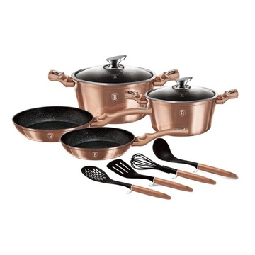Zestaw garnków 10 ele. BERLINGER HAUS Metallic Rosegold BH-6142
